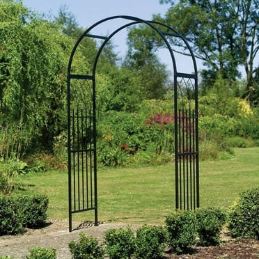 Details about / Garden Metal Arched Arbor Cage Style Trellis Steel Plants Wedding Decor Black